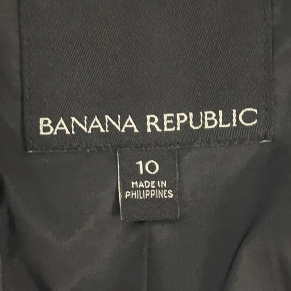 Banana Republic Dark Navy Tweed Side Zip Blazer Size 10 - Picture 3 of 9